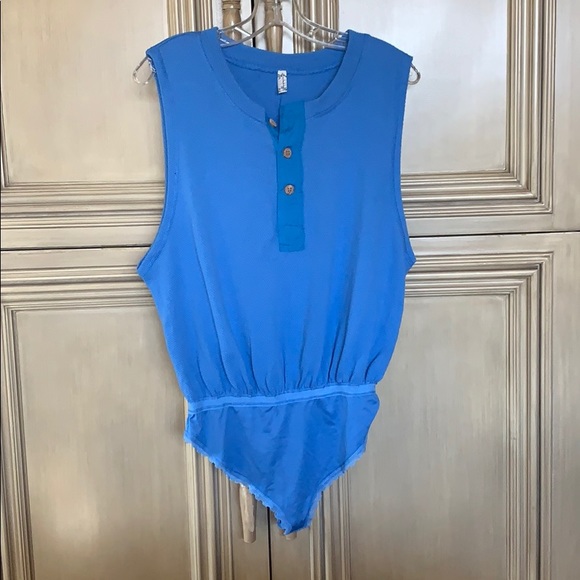 Free People Tops - Free People Peek Aye blue bodysuit M New